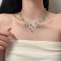 Collier pendentif scintillant à plusieurs rangs pour femmes