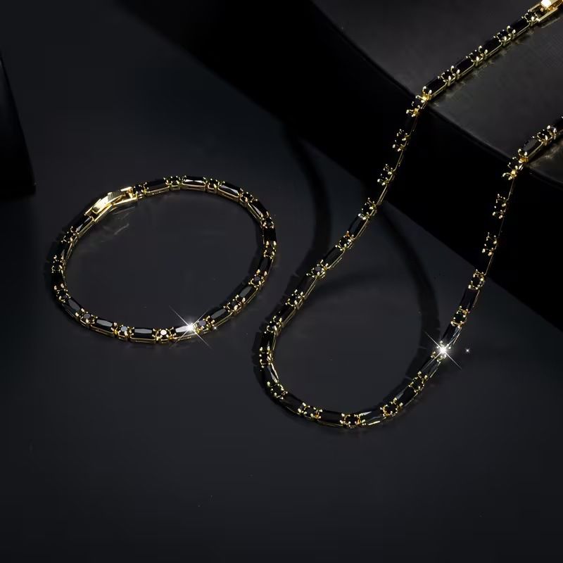 Parure de bijoux scintillante pour hommes