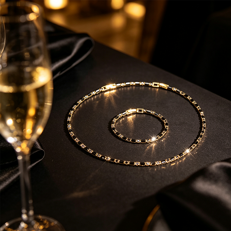 Parure de bijoux scintillante pour hommes