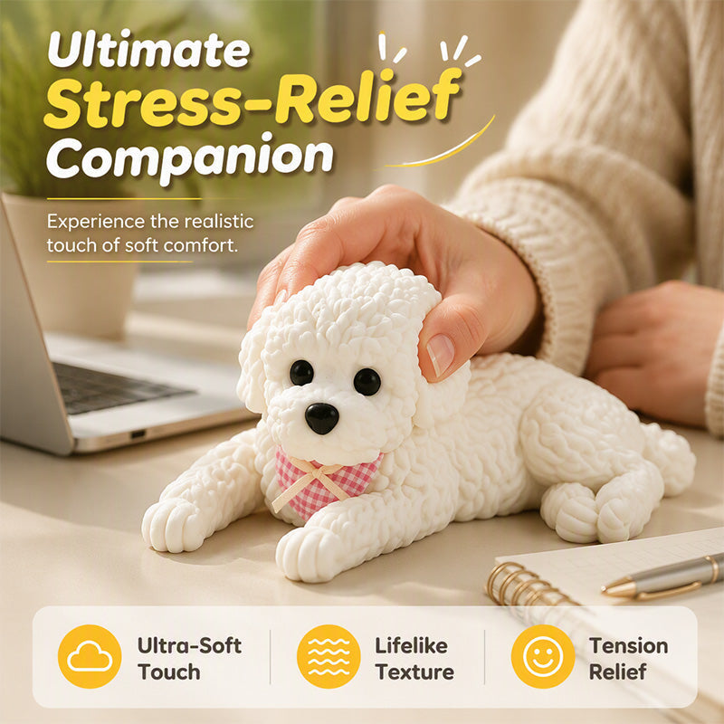 Schattig knuffelbaar teddyhondje als stressverlichtend speelgoed