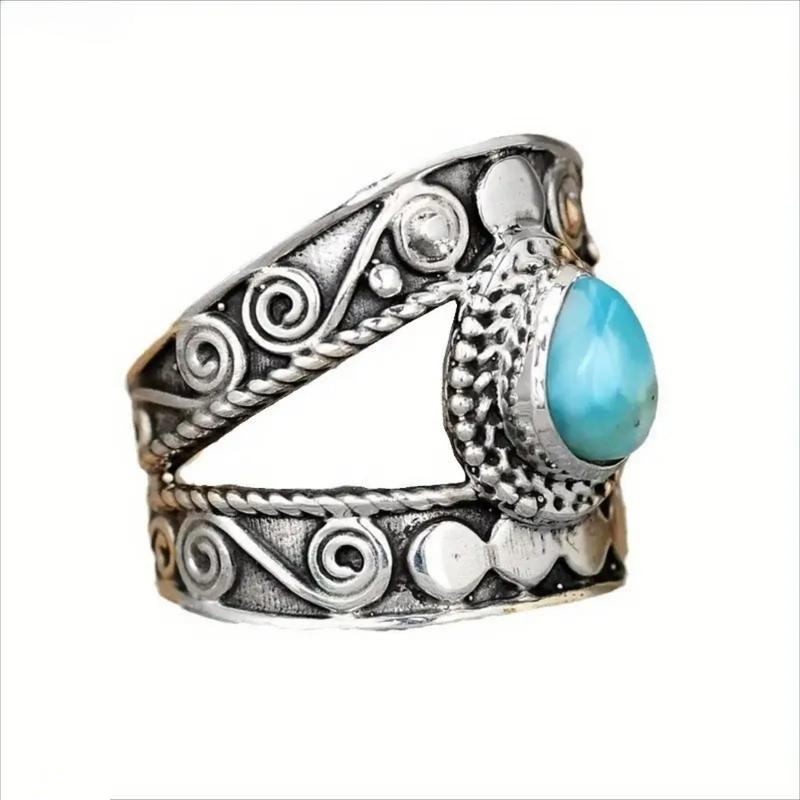 Vintage ring met uitgesneden traanvorm voor dames