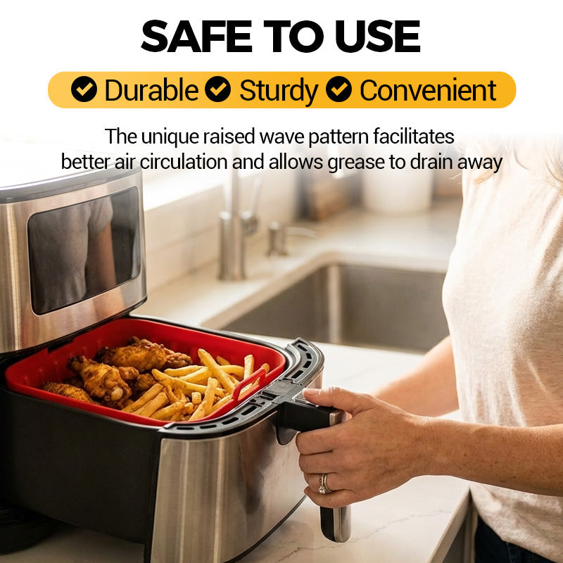Herbruikbare siliconen pan voor de airfryer
