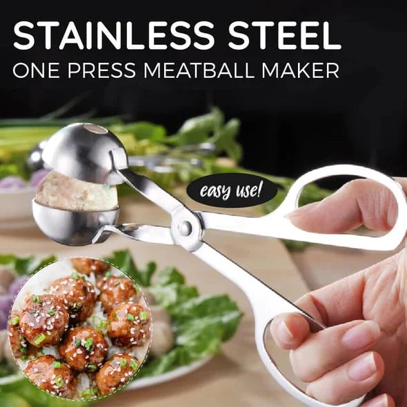 Stainless Steel Meatball Maker ¨C 304 Food-Grade Steel, Non-Stick Smooth Surface & One-Press Design