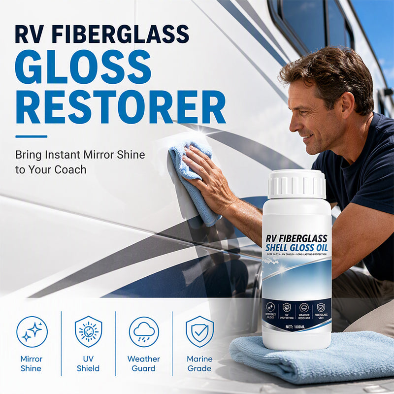 RV Fiberglass Gloss Oil Shine Restorer ¨C UV©\Protective, Easy©\Apply, Long©\Lasting