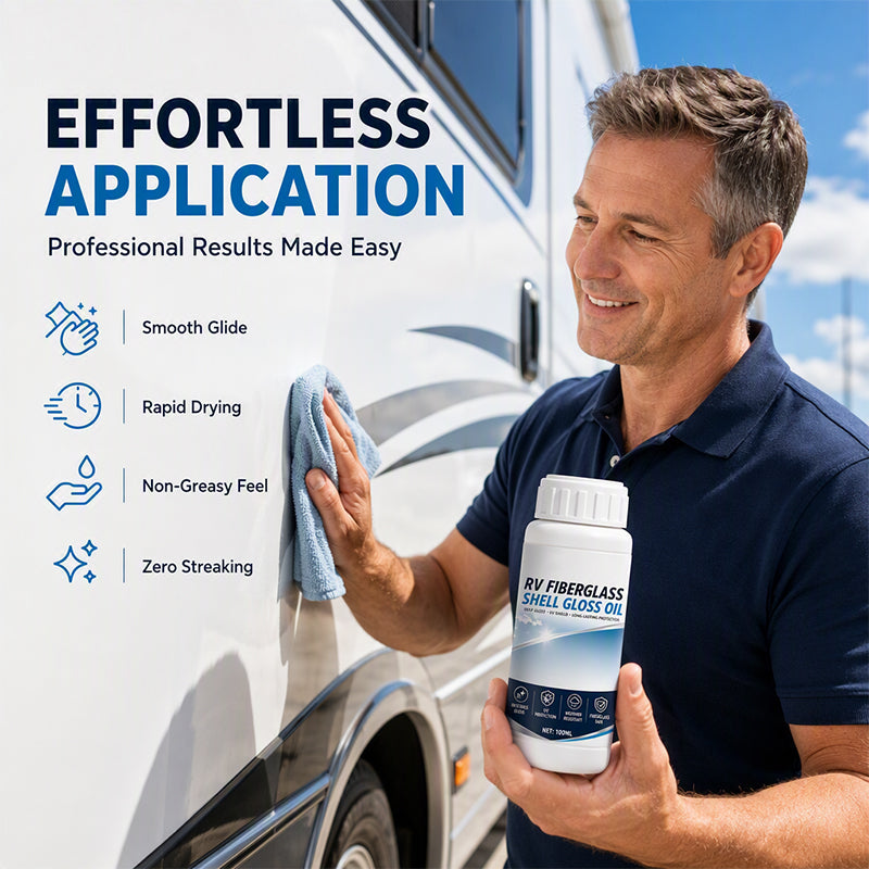 RV Fiberglass Gloss Oil Shine Restorer ¨C UV©\Protective, Easy©\Apply, Long©\Lasting