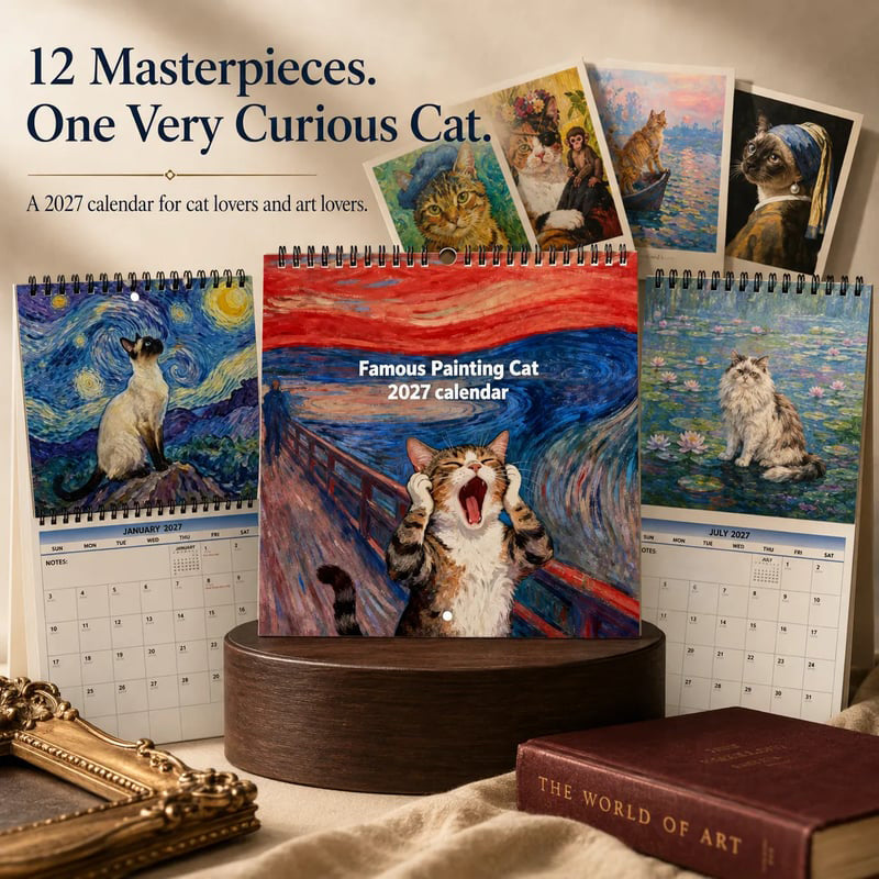 2027 grappige kalender met kattenmemes