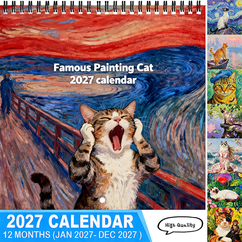 2027 grappige kalender met kattenmemes