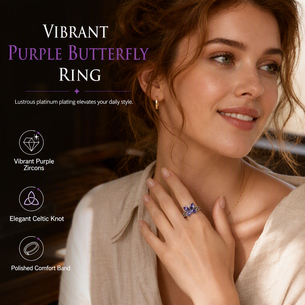 Anillo de mariposa moderno de estilo coreano, dulce y atrevido, para mujer, elegante color platino, de una sola banda
