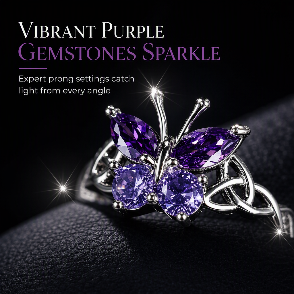 Anillo de mariposa moderno de estilo coreano, dulce y atrevido, para mujer, elegante color platino, de una sola banda