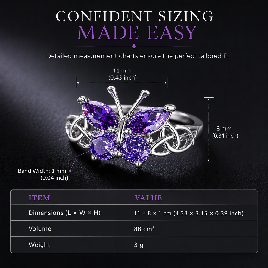 Anillo de mariposa moderno de estilo coreano, dulce y atrevido, para mujer, elegante color platino, de una sola banda