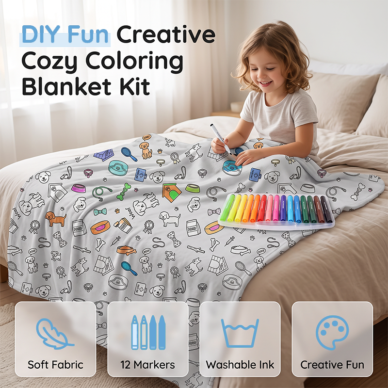 Color & Cuddle Instantly No-Fade Washable DIY Blanket Kit