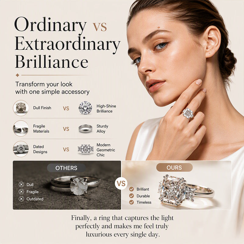 Elegant Square Cut Zircon Ring