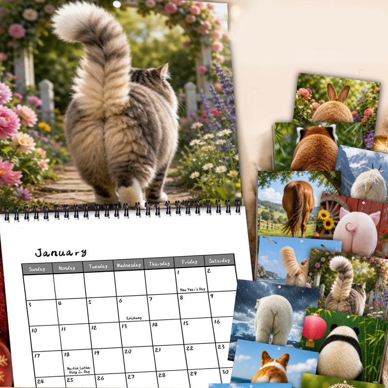 Calendario da parete 2027 con simpatici sederini di animali