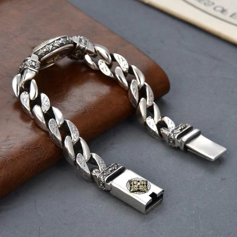 Bracciale vintage da uomo con vajra girevole