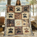 LIMITED©\TIME Coperta morbida in flanella con graziose impronte di zampe - Accogliente, calda e adorabile decorazione per la casa