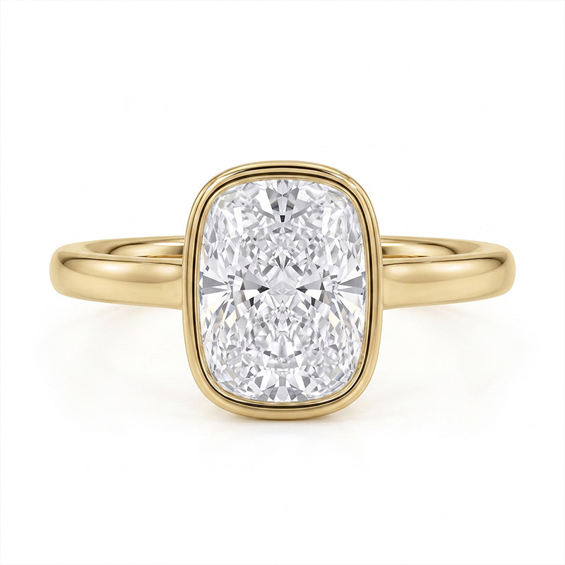 Anillo elegante para mujer con engaste de cojín de talla hielo