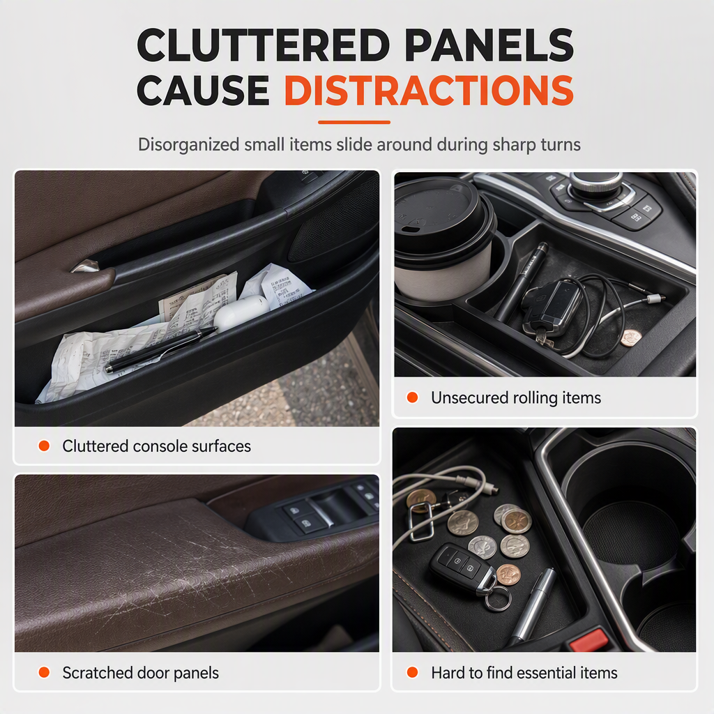 Portavasos multifuncional plegable para puerta de coche, de gran diámetro, con compartimento para bebidas y botellas de agua