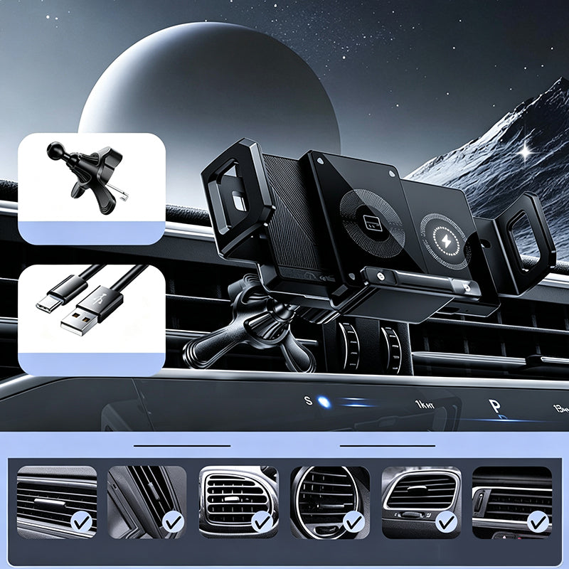 Support pliable de chargeur sans fil pour voiture
