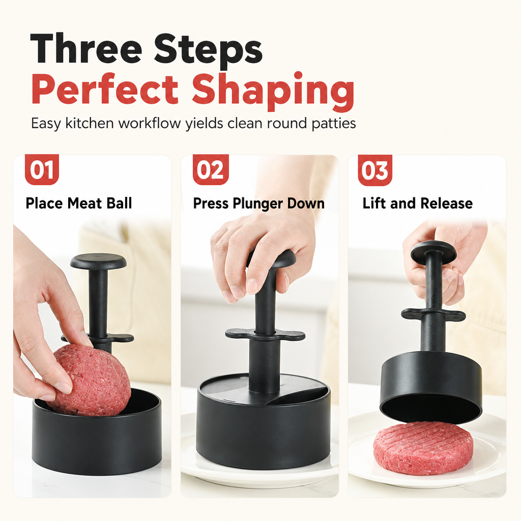 Stampo rotondo omaggio per hamburger e preparazione di polpette