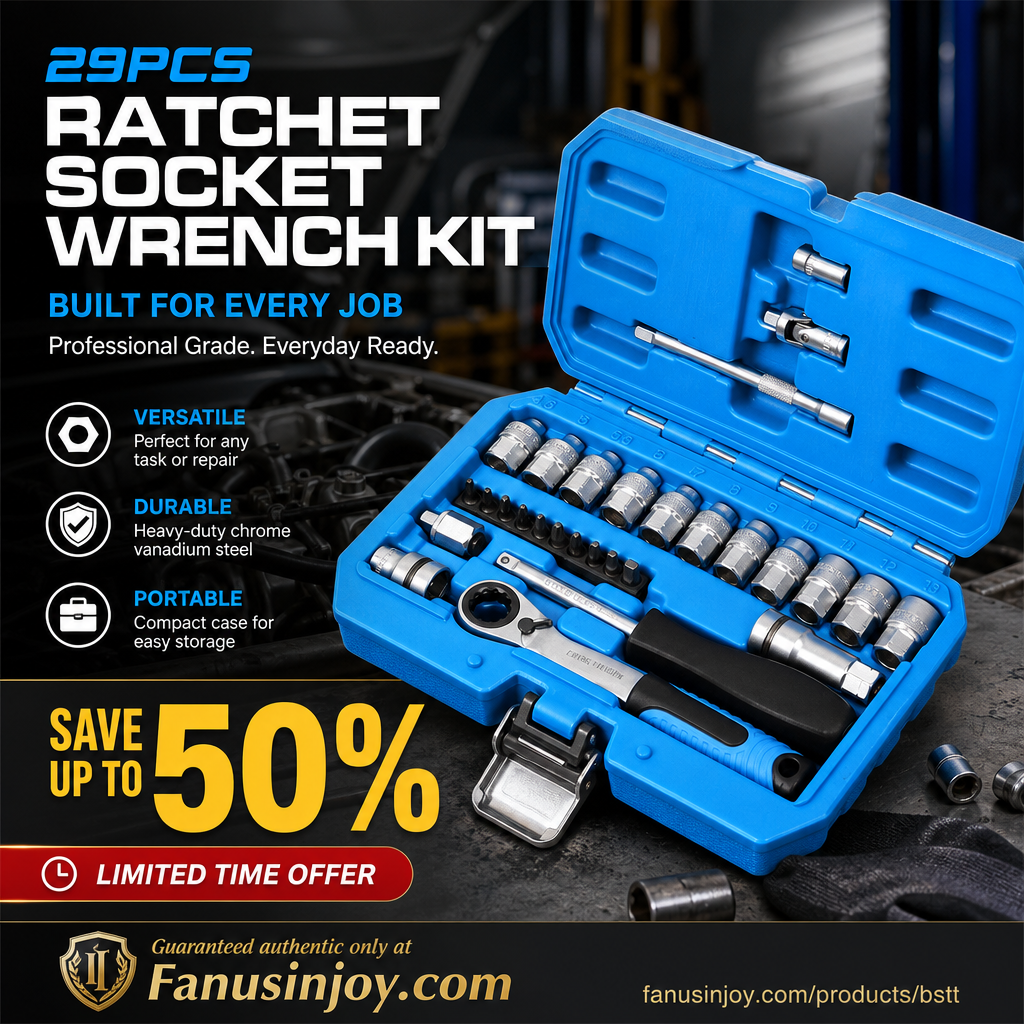 Kit di chiavi a bussola con cricchetto Core da 29 pezzi - acciaio al cromo-vanadio, 11 bussole e 10 inserti. Perfetto per riparazioni auto e fai da te